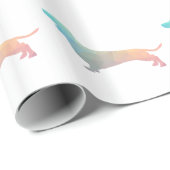 Dachshund Geometric Pattern Silhouette Cadeaupapier (Rol Hoek)