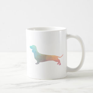 Dachshund Geometric Pattern Silhouette Koffiemok