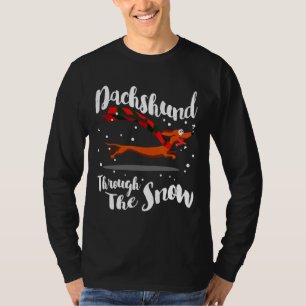 Dachshund Gif door de sneeuw T-shirt