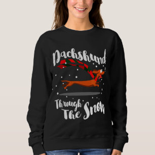 Dachshund Gif door de sneeuw Trui