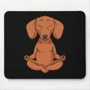 Dachshund Gift Women Weiner Dog Yoga Meditation Muismat