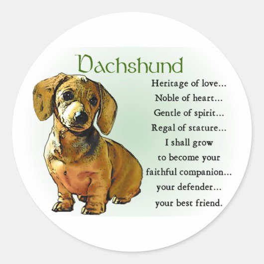 Dachshund Gifts Ronde Sticker (Voorkant)