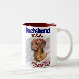 Dachshund Gifts Tweekleurige Koffiemok