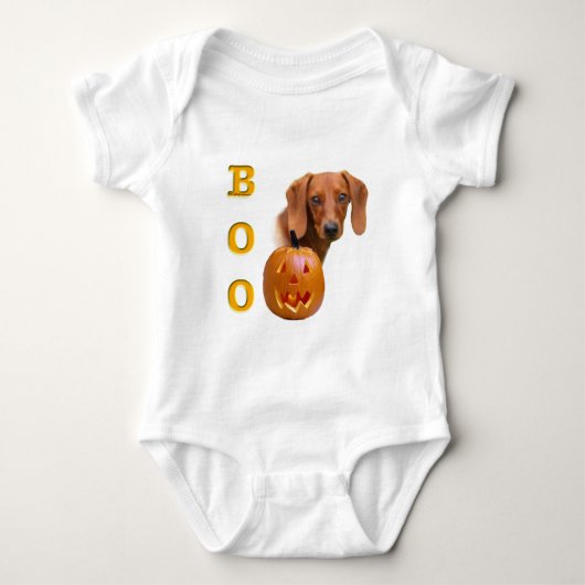 Dachshund (glad) Boo Romper (Voorkant)