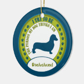 Dachshund [glad] keramisch ornament (Links)