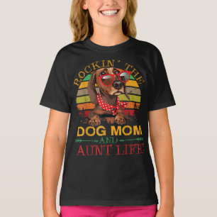 Dachshund Glasses Rockin Dog Mam Gift for tante T-shirt