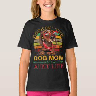Dachshund Glasses Rockin Dog Mam Gift for tante T-shirt