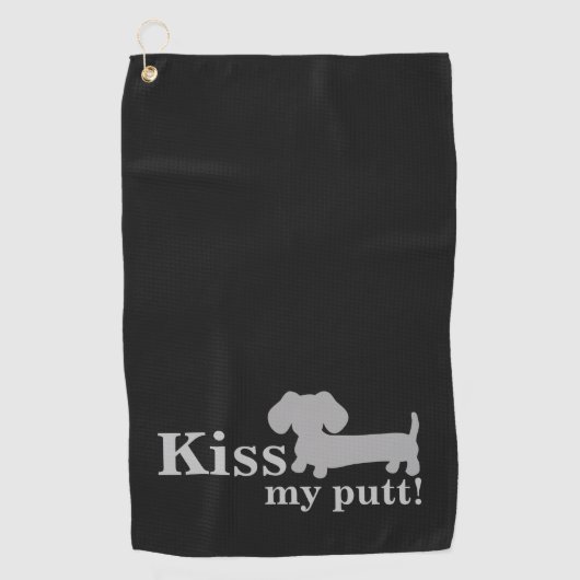 Dachshund Golf Serviette Funny Embrasser Mon chien (Devant)