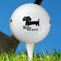 Dachshund Golfer Kiss Mijn Putt Grappige Golf Ball