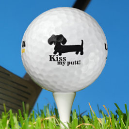 Dachshund Golfer Kiss Mijn Putt Grappige Golf Ball Golfballen
