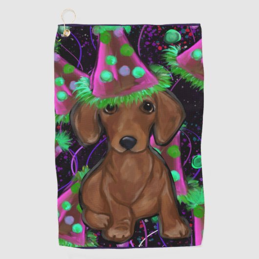 Dachshund Golfhanddoek (Voorkant)