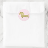 Dachshund Goud & Roze Stickers Weiner Dog Feestje (Tas)