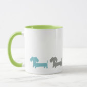 Dachshund Green Blue Coffee Mug (Gauche)