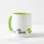 Dachshund Green Blue Coffee Mug (Devant gauche)