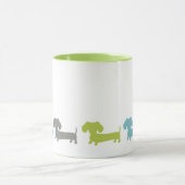 Dachshund Green Blue Coffee Mug Mok (Midden)
