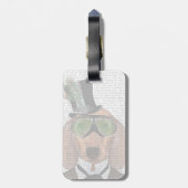 Dachshund Green Goggles Top Hat Bagagelabel (Achterkant verticaal)
