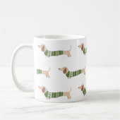 Dachshund Green Ugly KerstSweater Pattern Koffiemok (Links)