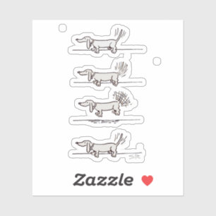 Dachshund grijze cartoon contour sticker