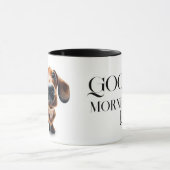 Dachshund gros plan Mug avec votre nom (Centre)