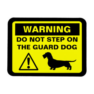Dachshund Guard Dog Warning (Draad Haired Doxie) Magneet