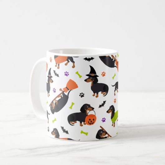Dachshund Halloween café Mug (Devant gauche)