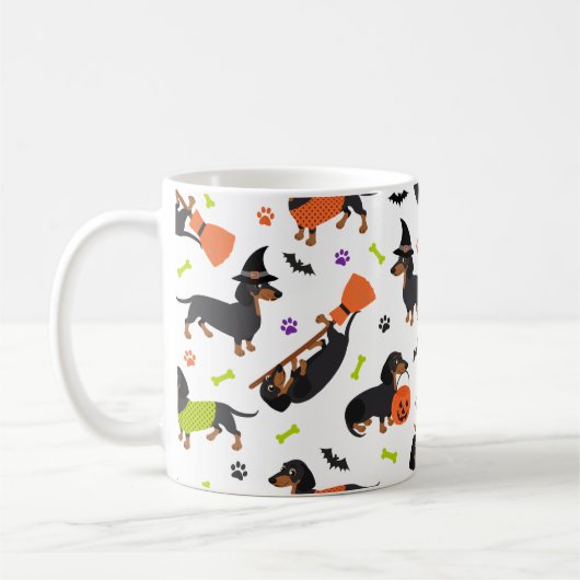 Dachshund Halloween café Mug (Gauche)