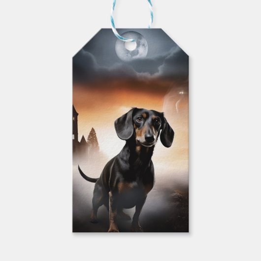 Dachshund Halloween eng Cadeaulabel (Voorkant)