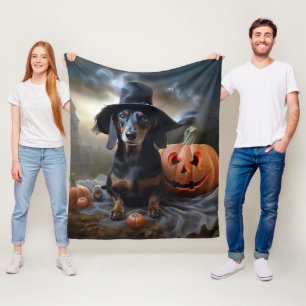 Dachshund Halloween eng Fleece Deken