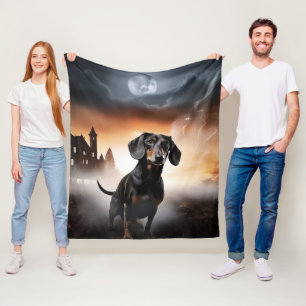 Dachshund Halloween eng Fleece Deken