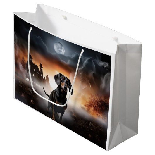 Dachshund Halloween eng Groot Cadeauzakje (Voorkant Gekanteld)