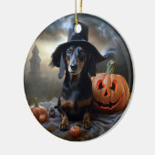 Dachshund Halloween eng Keramisch Ornament (Links)