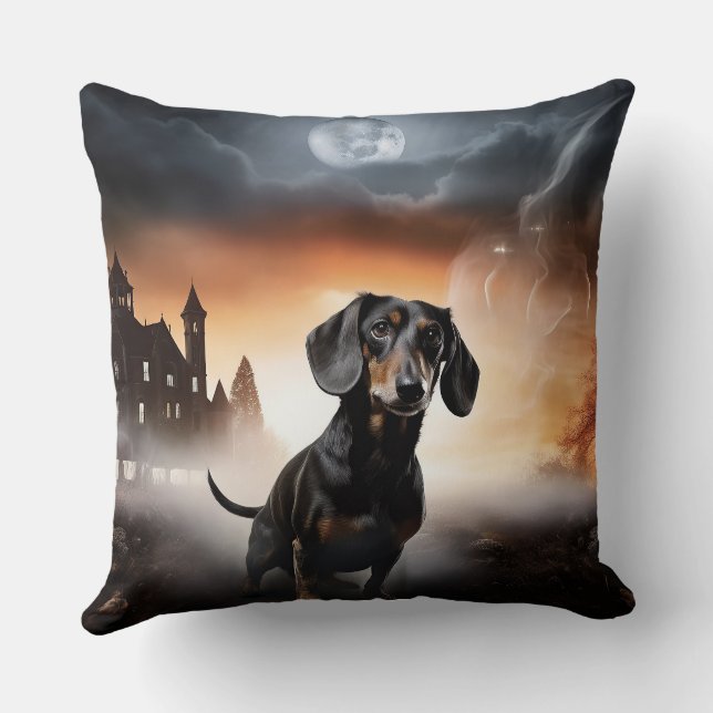 Dachshund Halloween eng Kussen (Achterkant)