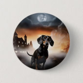 Dachshund Halloween eng Ronde Button 5,7 Cm (Voorkant)