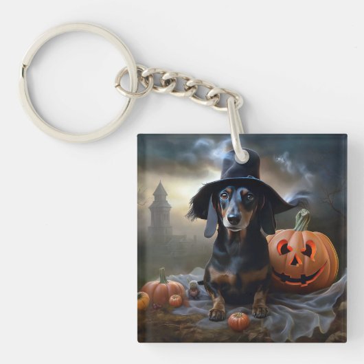 Dachshund Halloween eng Sleutelhanger (Voorkant)
