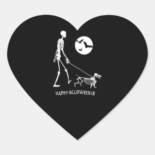 Dachshund Halloween Hart Sticker