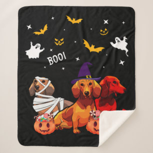 Dachshund Halloween Hondenliefhebber Sherpa Deken