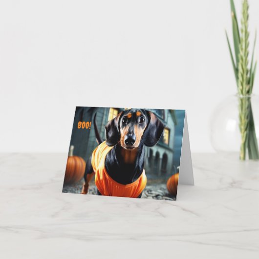 Dachshund Halloween Kaart Invitation (Voorkant)