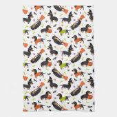 Dachshund Halloween Kitchen Towel Theedoek (Verticaal)