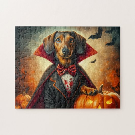 Dachshund Halloween Legpuzzel (Horizontaal)