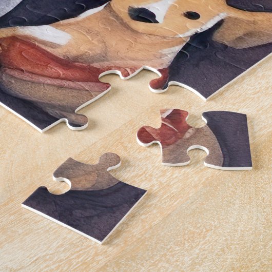 Dachshund Halloween met pompoenen eng Legpuzzel (Zijkant)