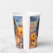 Dachshund Halloween met pompoenen eng Papieren Bekers (Links)