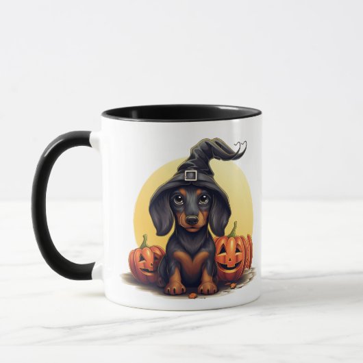 Dachshund Halloween mug (Gauche)