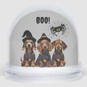 Dachshund Halloween Snow Wereldbol Sneeuwbol (Voorkant)