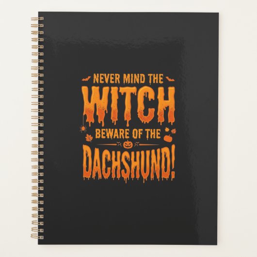 Dachshund Halloween Sorcière Avertissement Typogra (Devant)