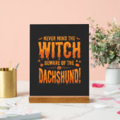 Dachshund Halloween Sorcière Avertissement Typogra (Mariage)