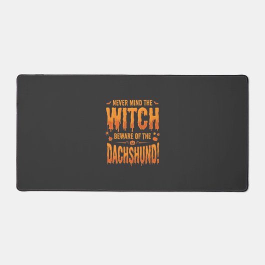 Dachshund Halloween Sorcière Avertissement Typogra (Recto)