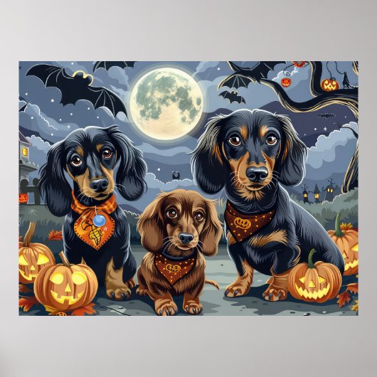 Dachshund Halloween Spoken Poster (Voorkant)