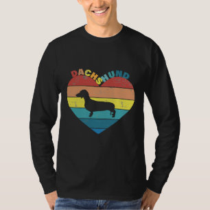 Dachshund Halloween  Sunset Heart T-shirt