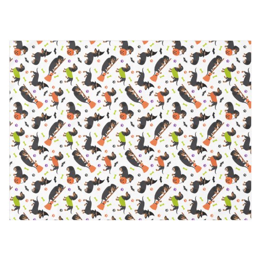 Dachshund Halloween Tablecloth Tafelkleed (Voorkant (Horizontaal))