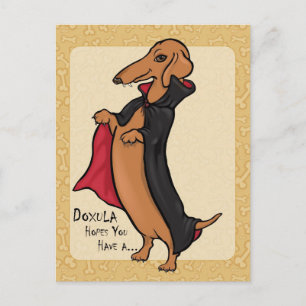Dachshund Halloween Vampire Briefkaart